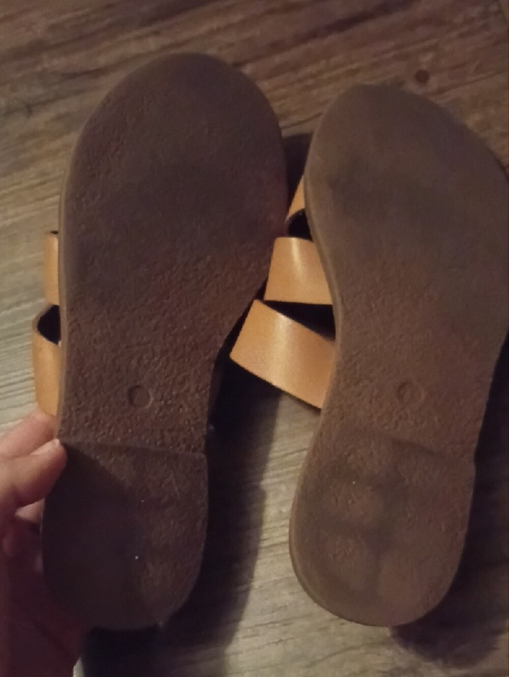 Madewell Tan Leather Knot-Strap Slide Sandals - Picture 3 of 5